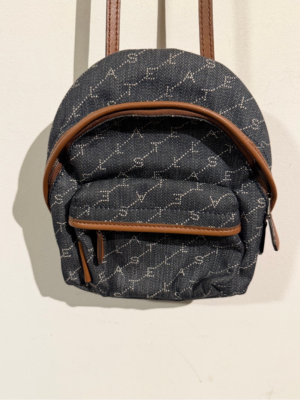 Stella McCartney mini denim Navy Patterned Crossbody Backpack 2 in 1
